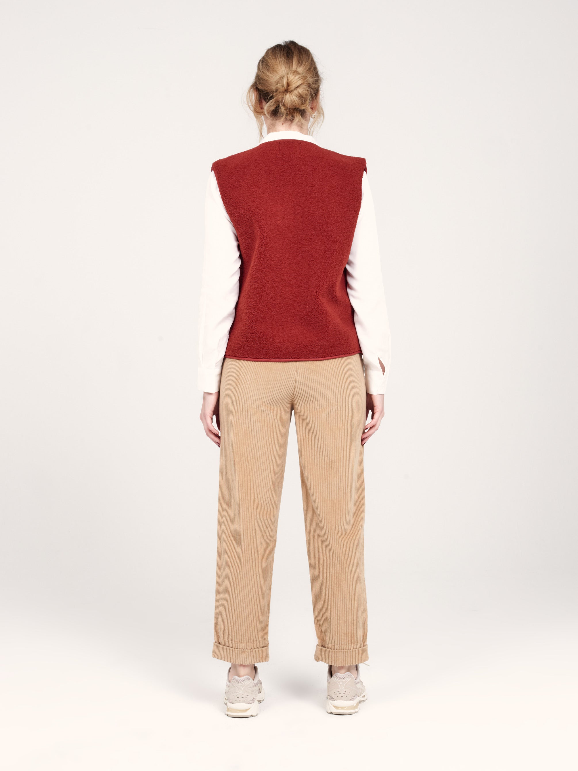 Comfortable camel velvet mom pants FRANCE