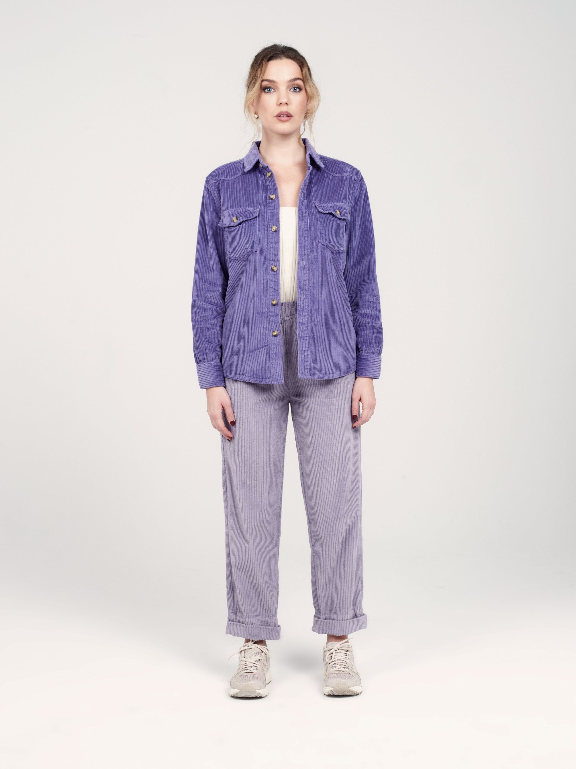 Comfort flax grey velvet mom pants FRANCE