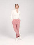 Pantalon mom confort rose en velours FRANCE