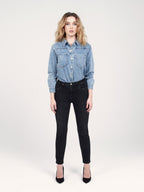 MAEVA high-waisted black slim boyfriend jeans