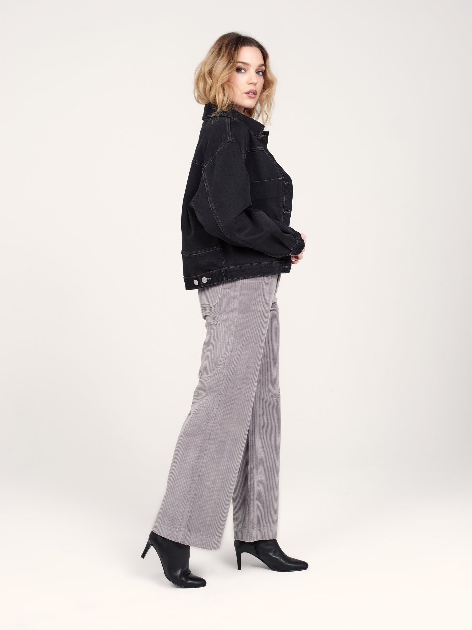 Veste en jean noir oversize VICKY
