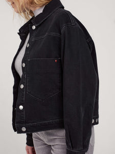 Veste en jean noir oversize VICKY