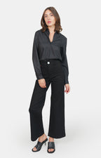 Black high-waisted flared jeans FAUVE