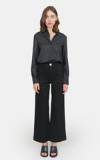 Black high-waisted flared jeans FAUVE