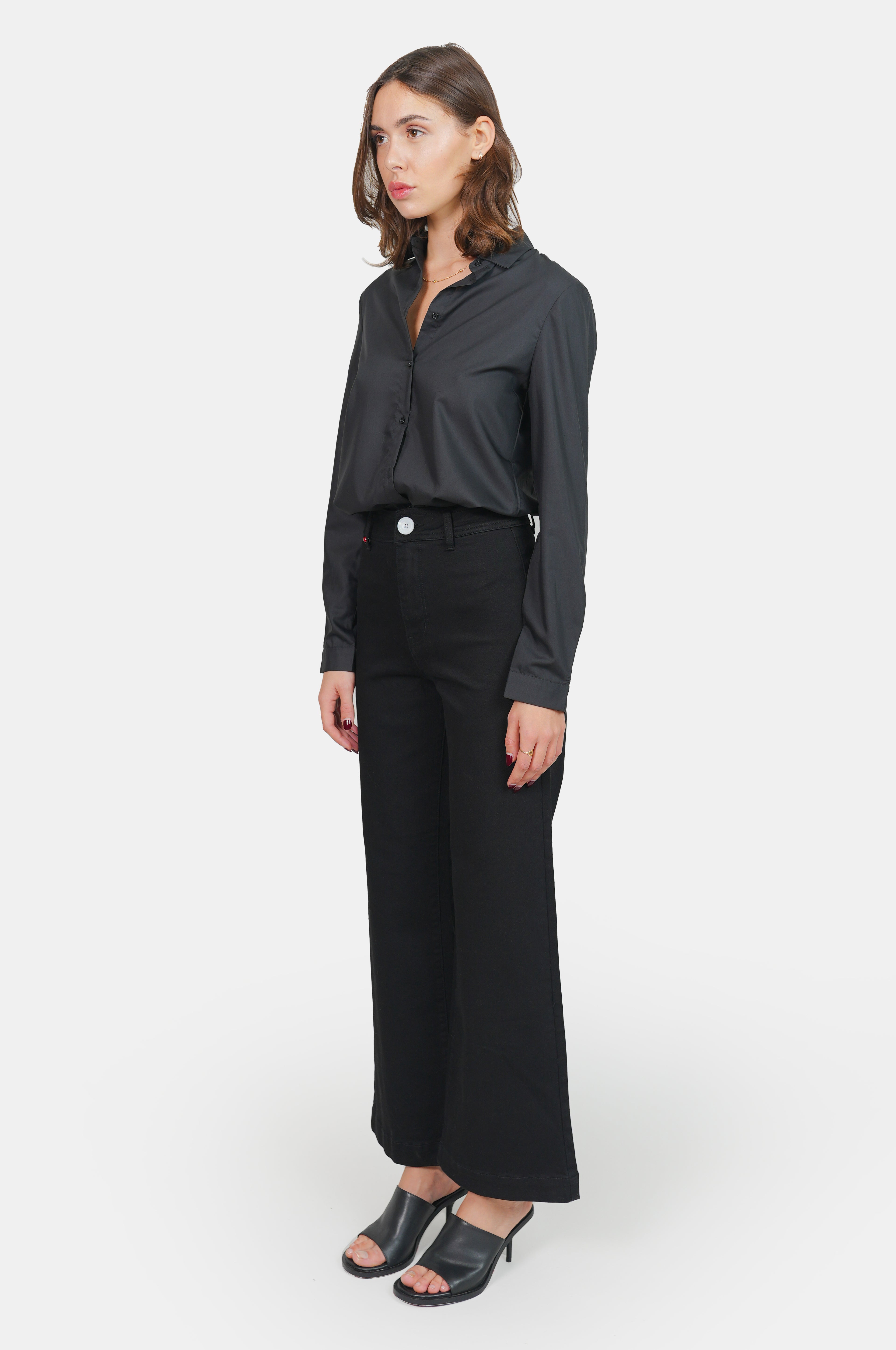 Chemise unie noir HELENE