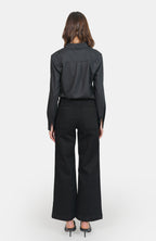 Black high-waisted flared jeans FAUVE