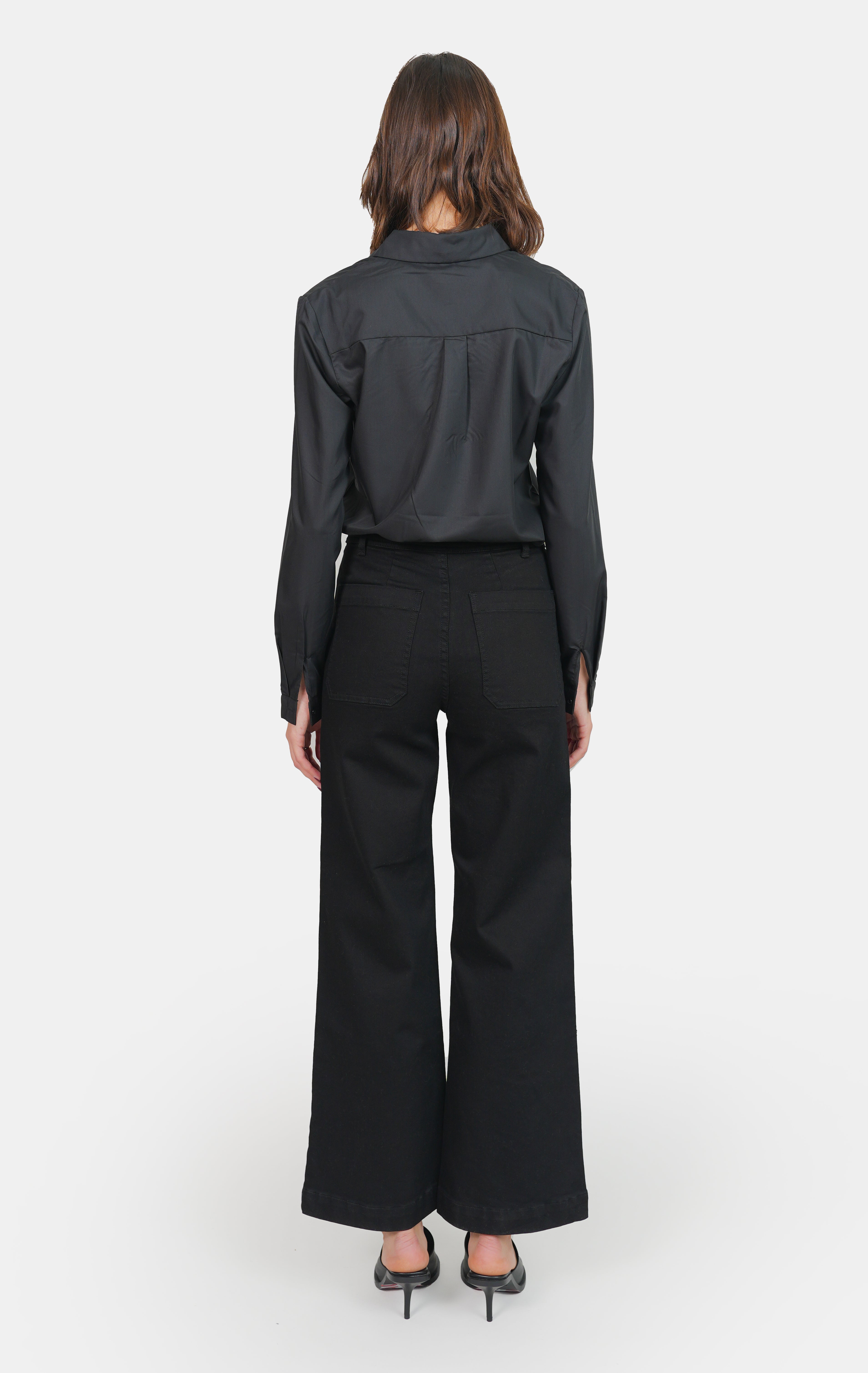 Chemise unie noir HELENE