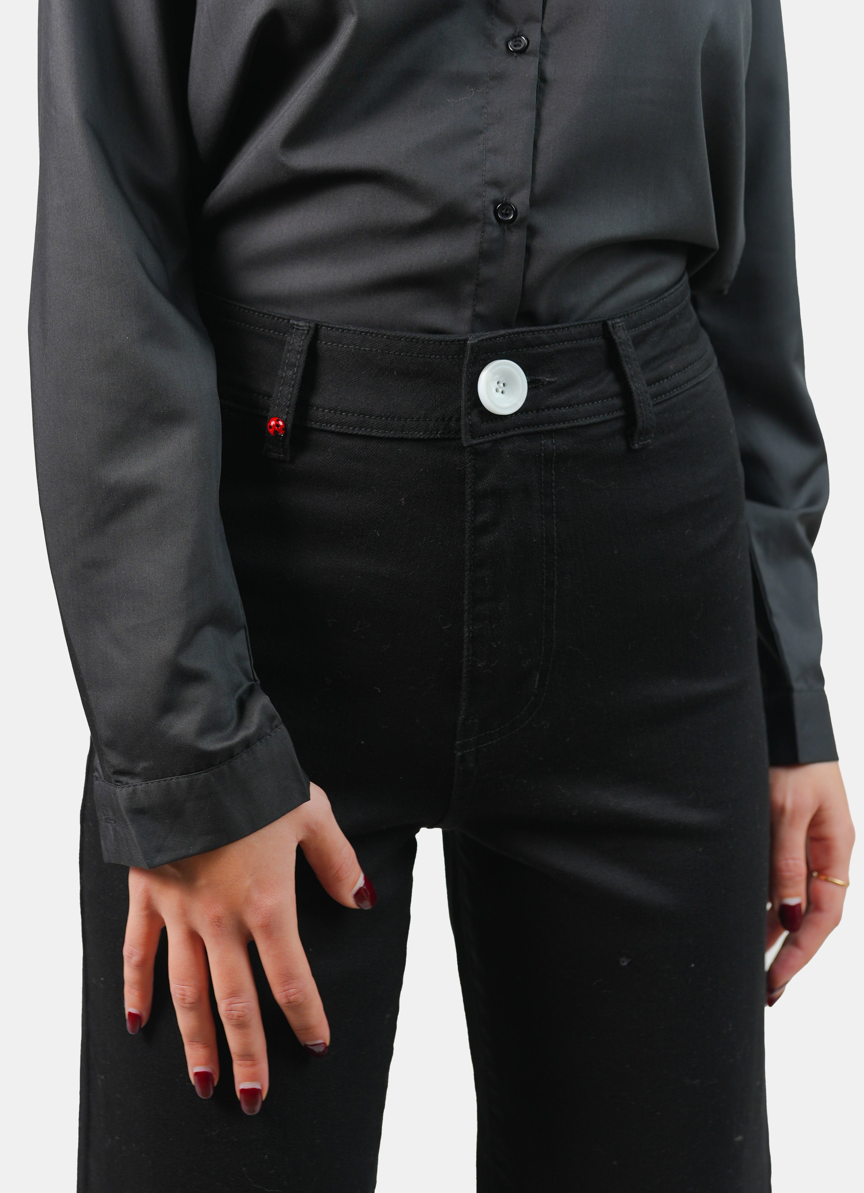 Black high-waisted flared jeans FAUVE