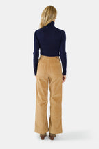 Flared trousers in camel velvet FAUVE