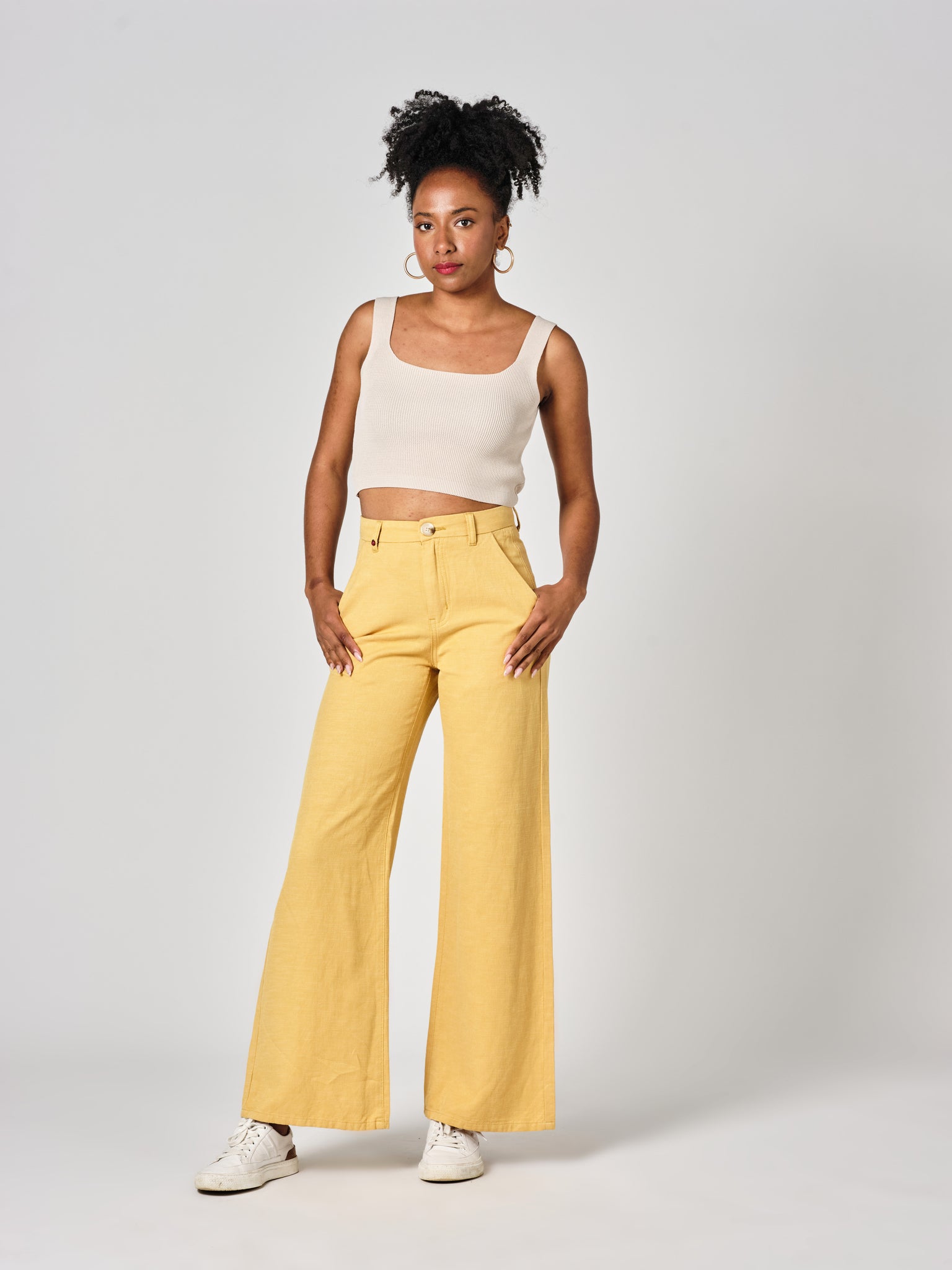 Jean large Mustard FLEURE