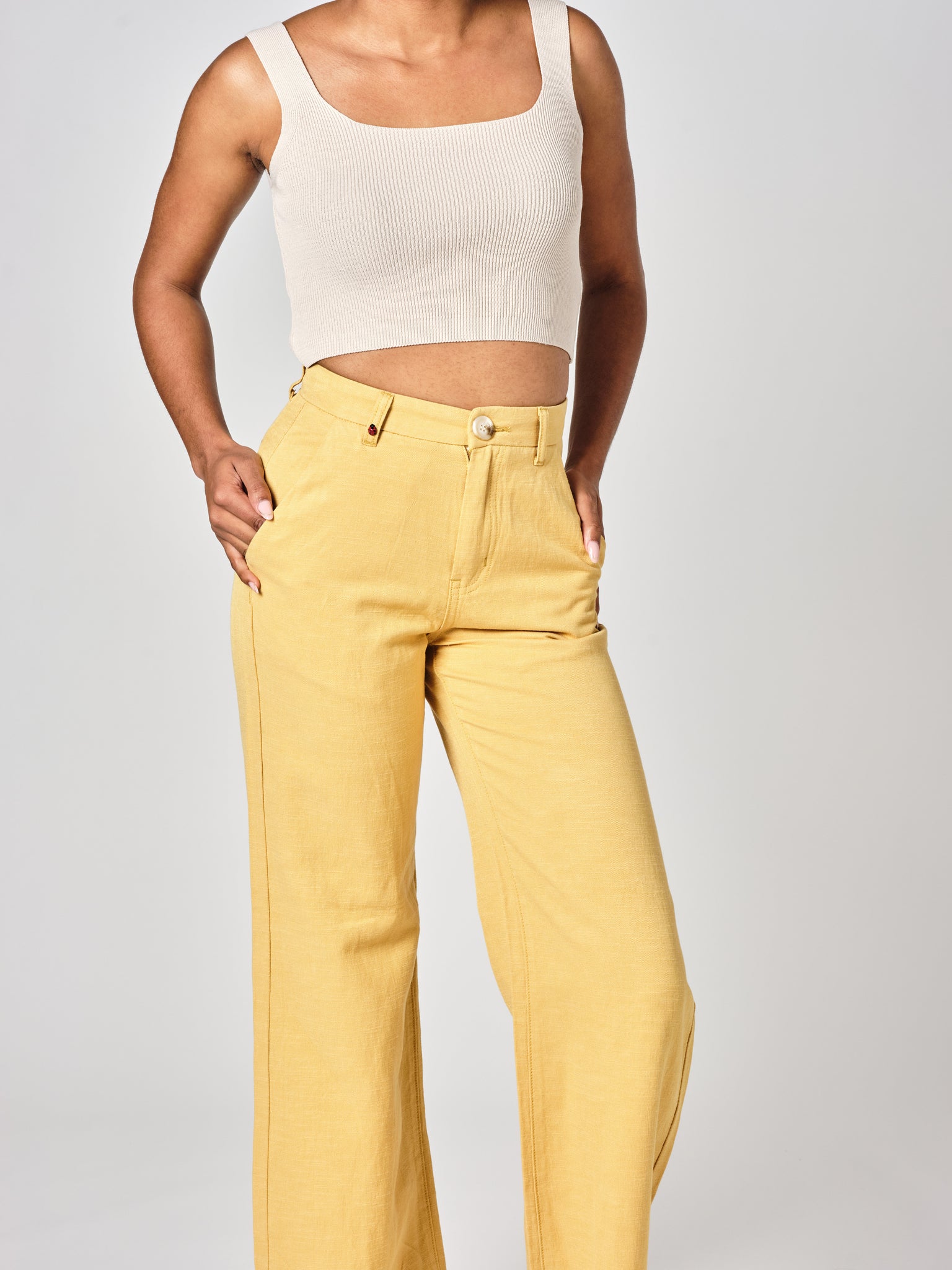 Jean large Mustard FLEURE