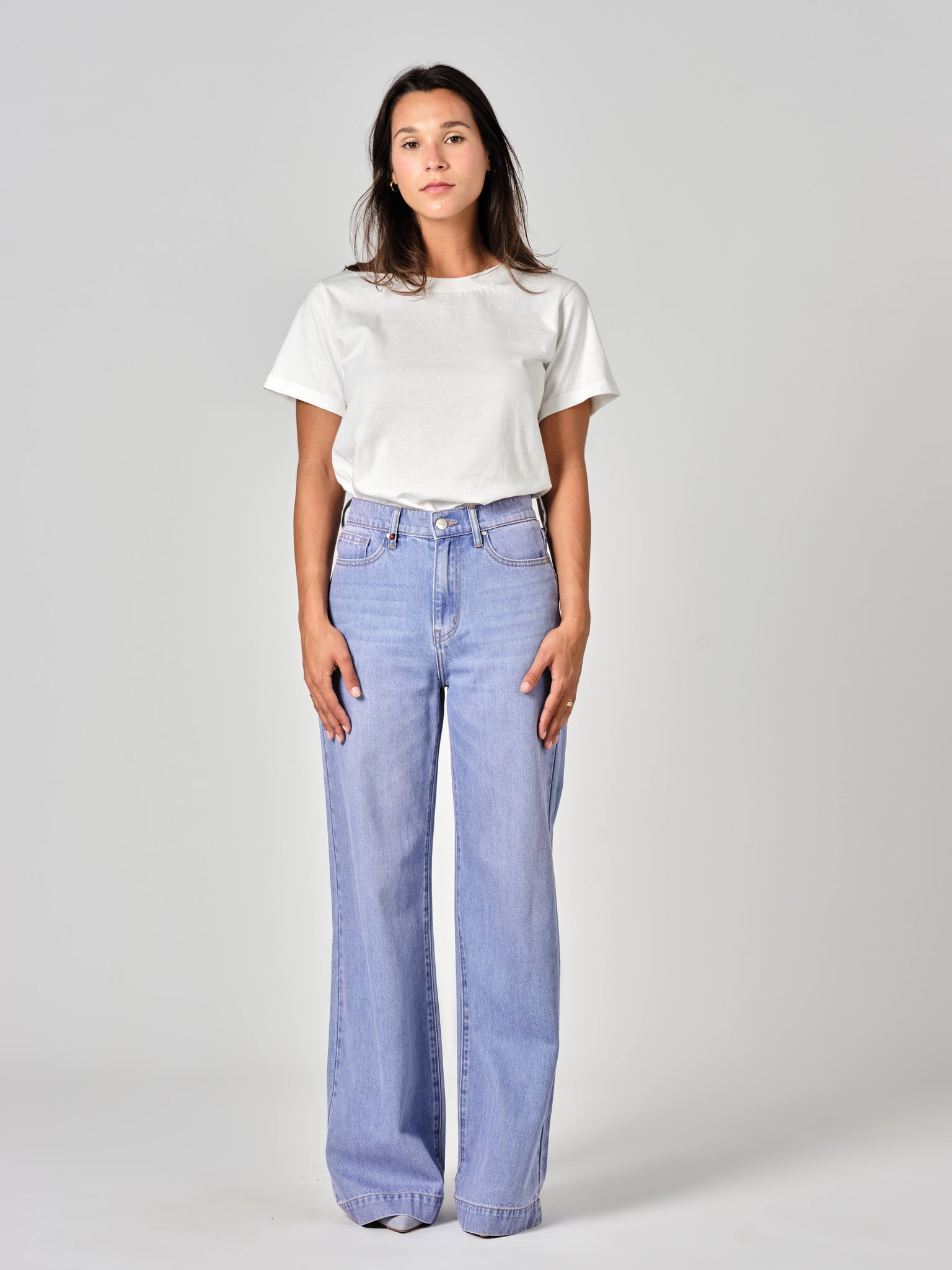 Jean large violet bleu FLEURE