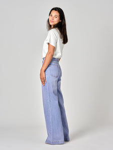 Jean large violet bleu FLEURE