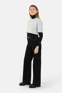 Black FLOWER wide jeans 
