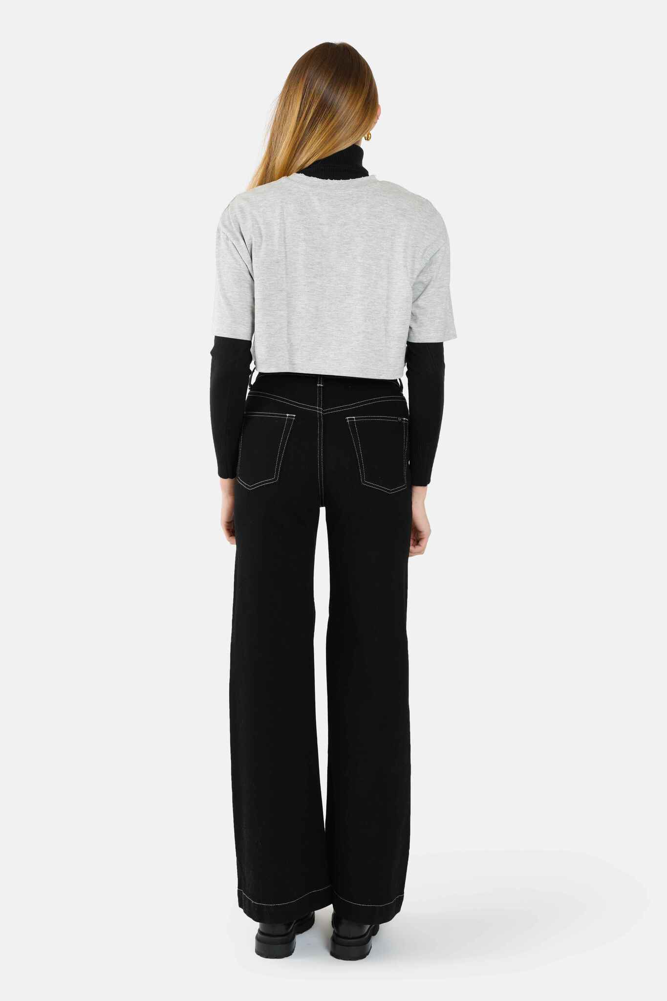 Black FLOWER wide jeans 