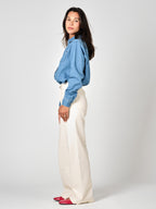 Wide greige FLOWER jeans 
