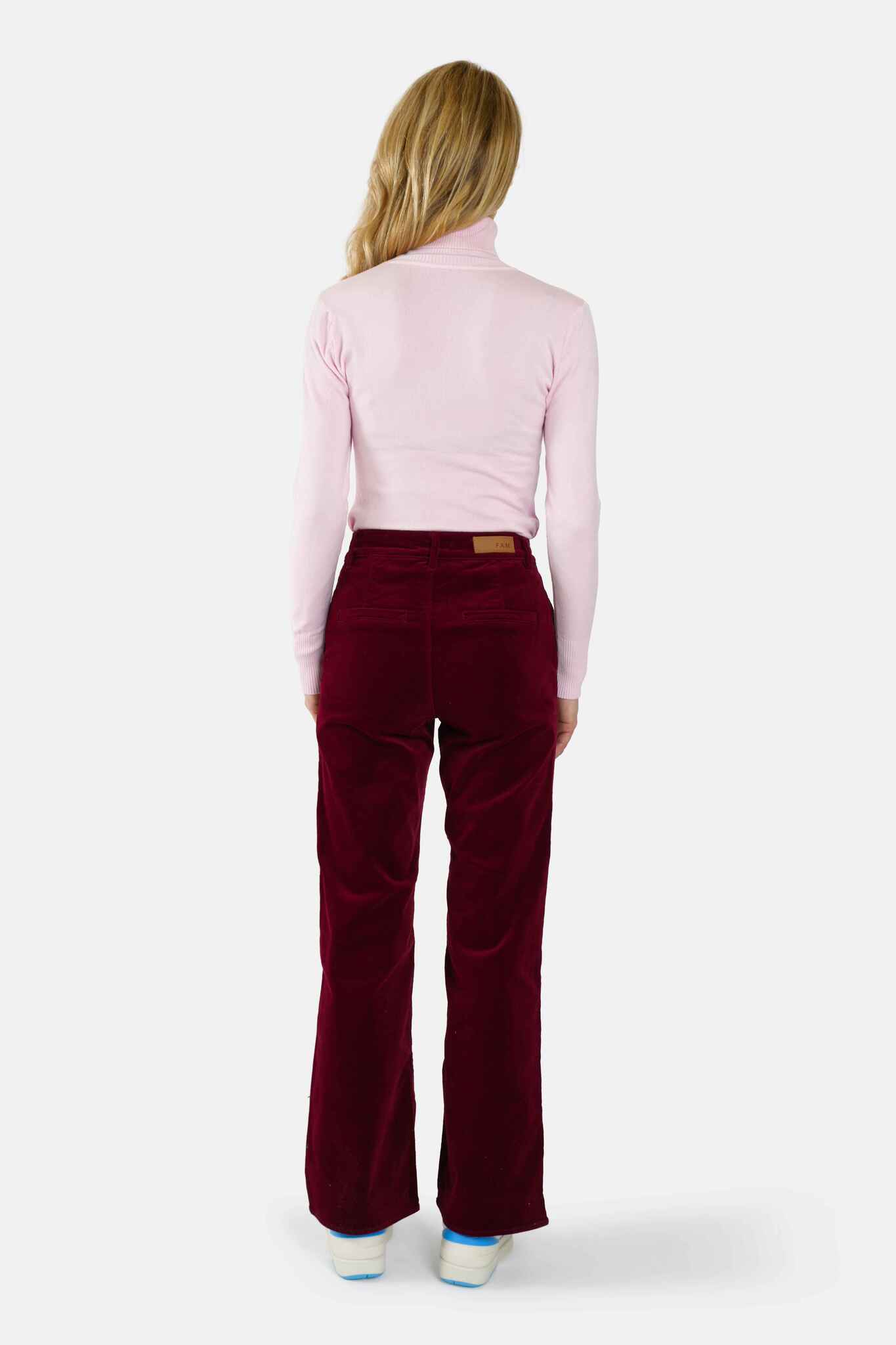 Pantalon évasé en velours rouge FLORENCE V