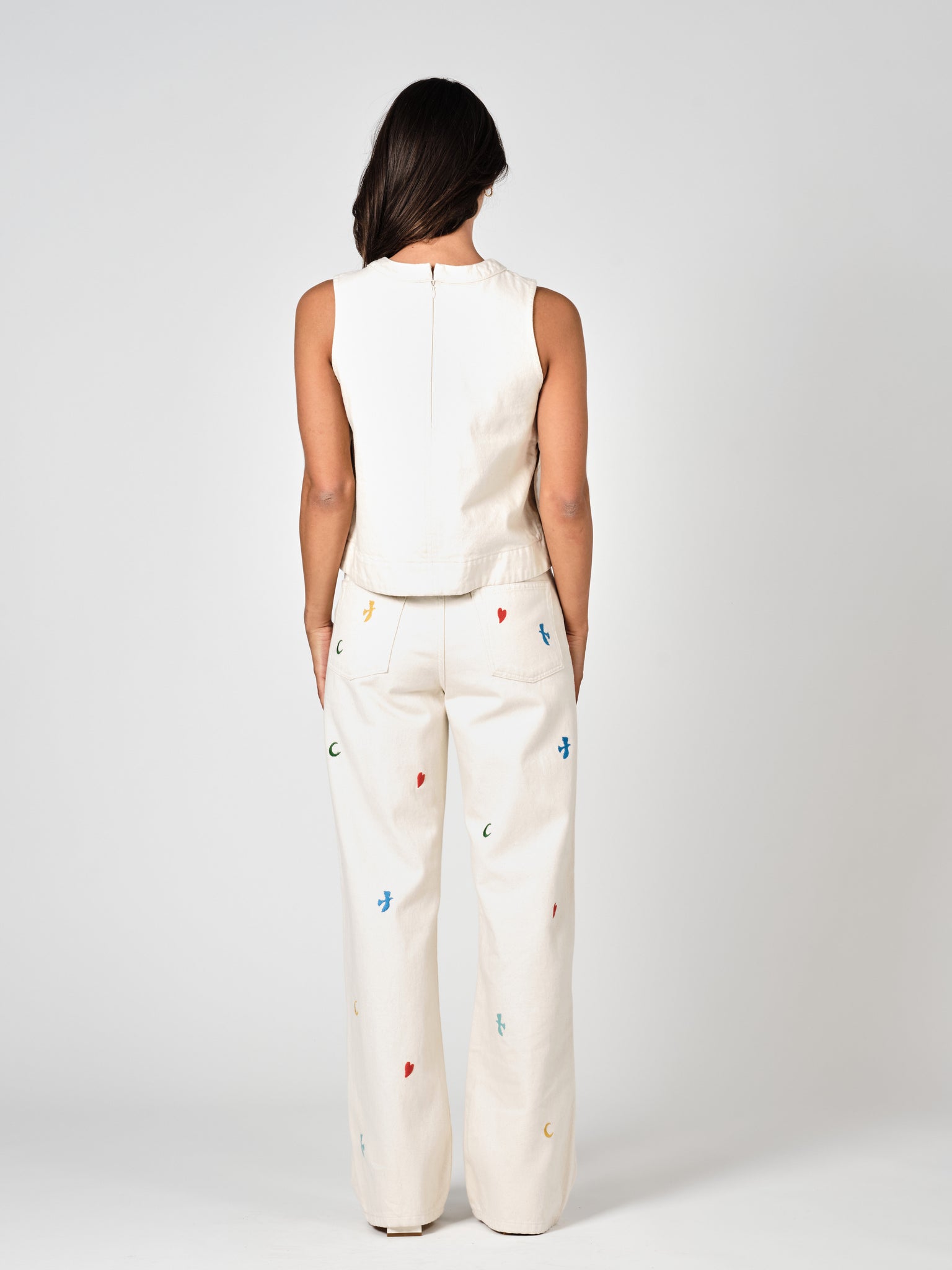 FOREST LUNA greige flared jeans