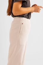 Comfortable white velvet Mom pants FRANCE