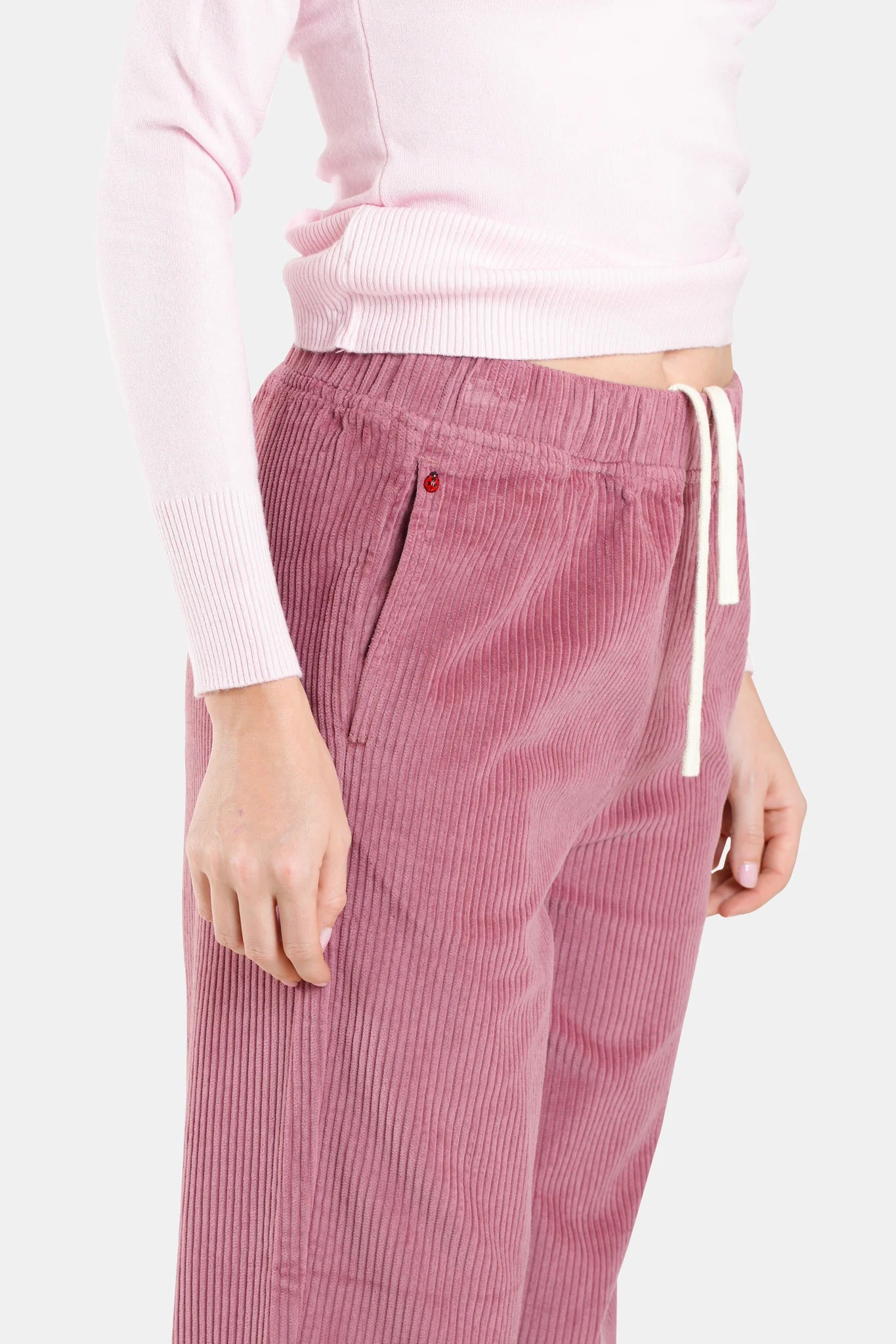 Comfortable pink velvet Mom pants FRANCE