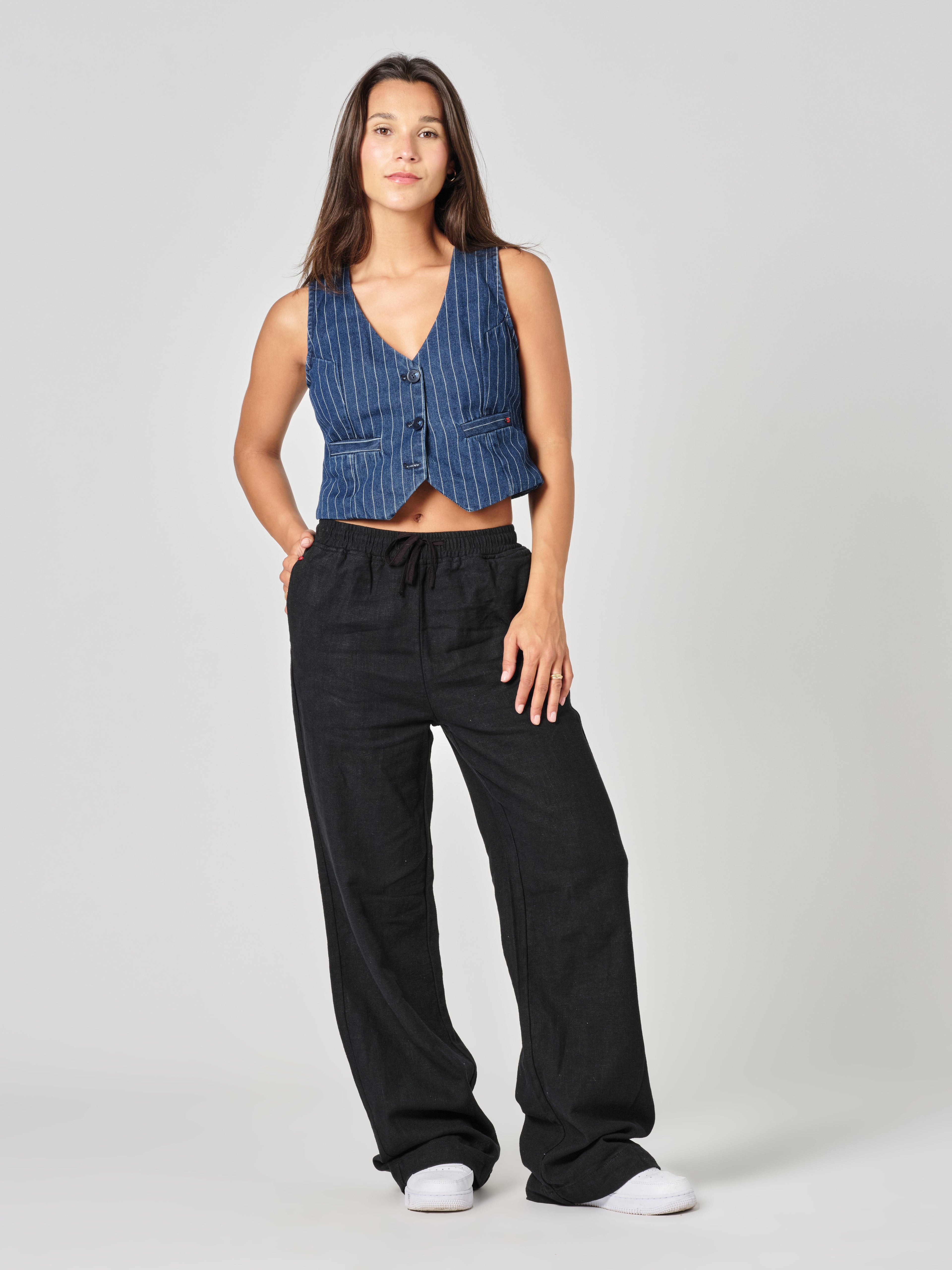 Pantalon évasé black FRANCINE
