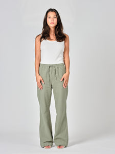 Pantalon évasé vert FRANCINE