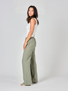 Pantalon évasé vert FRANCINE