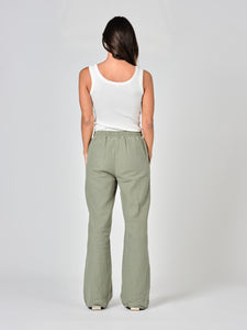 Pantalon évasé vert FRANCINE