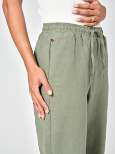 Pantalon évasé vert FRANCINE