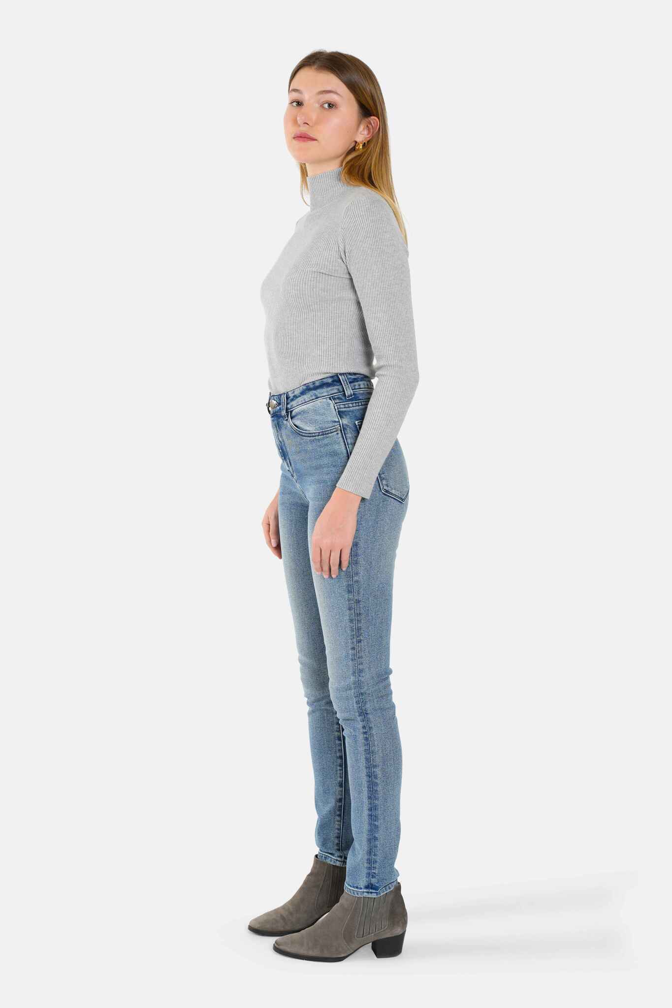 Jean skinny taille haute bleu JILL