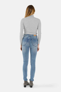 Jean skinny taille haute bleu JILL