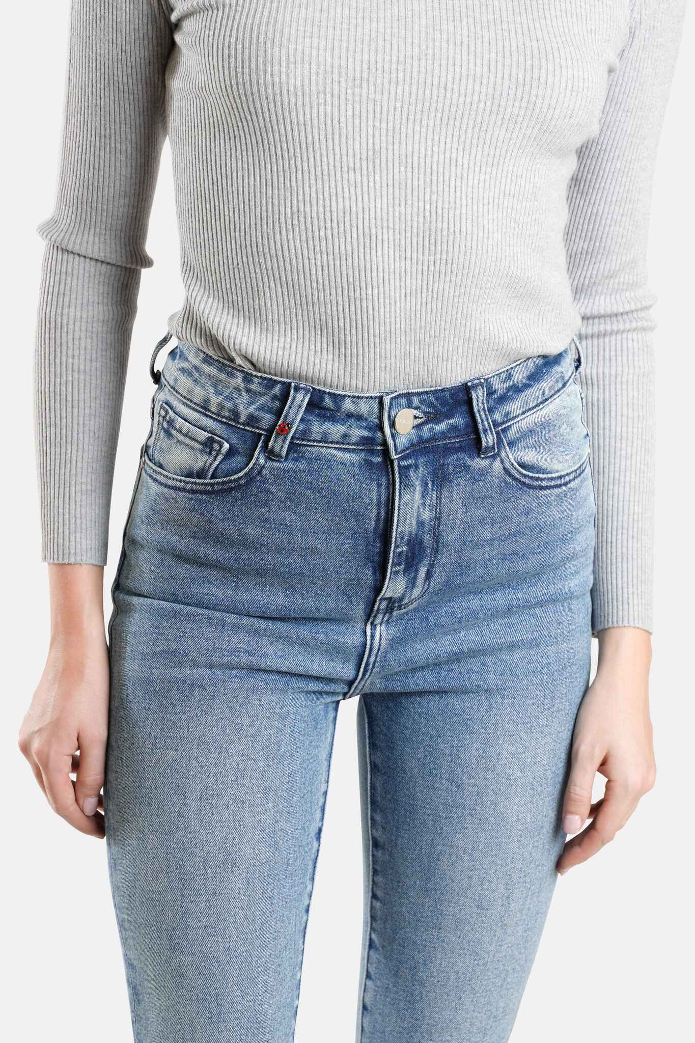 Jean skinny taille haute bleu JILL