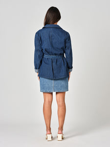 INES STRIPE denim jacket