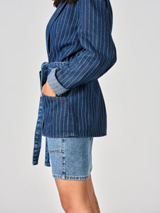 INES STRIPE denim jacket