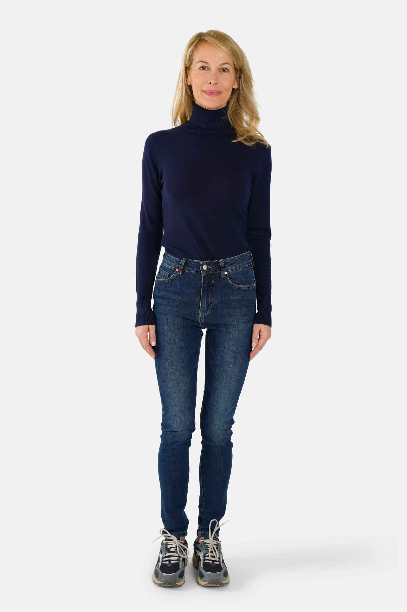 Jean skinny taille haute bleu JO