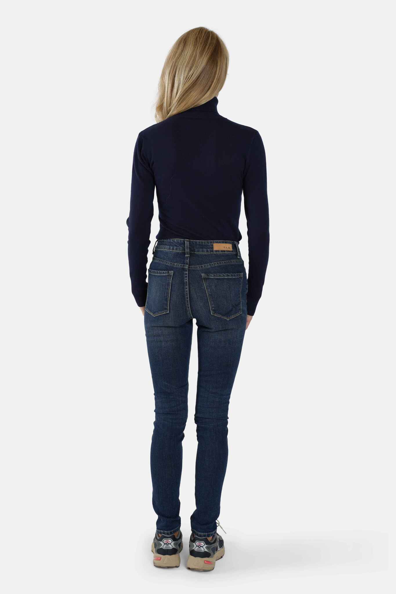 Jean skinny taille haute bleu JO