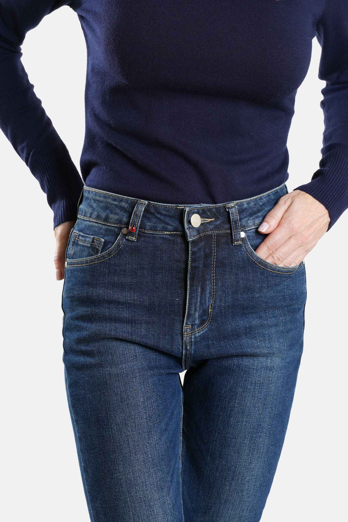 Jean skinny taille haute bleu JO