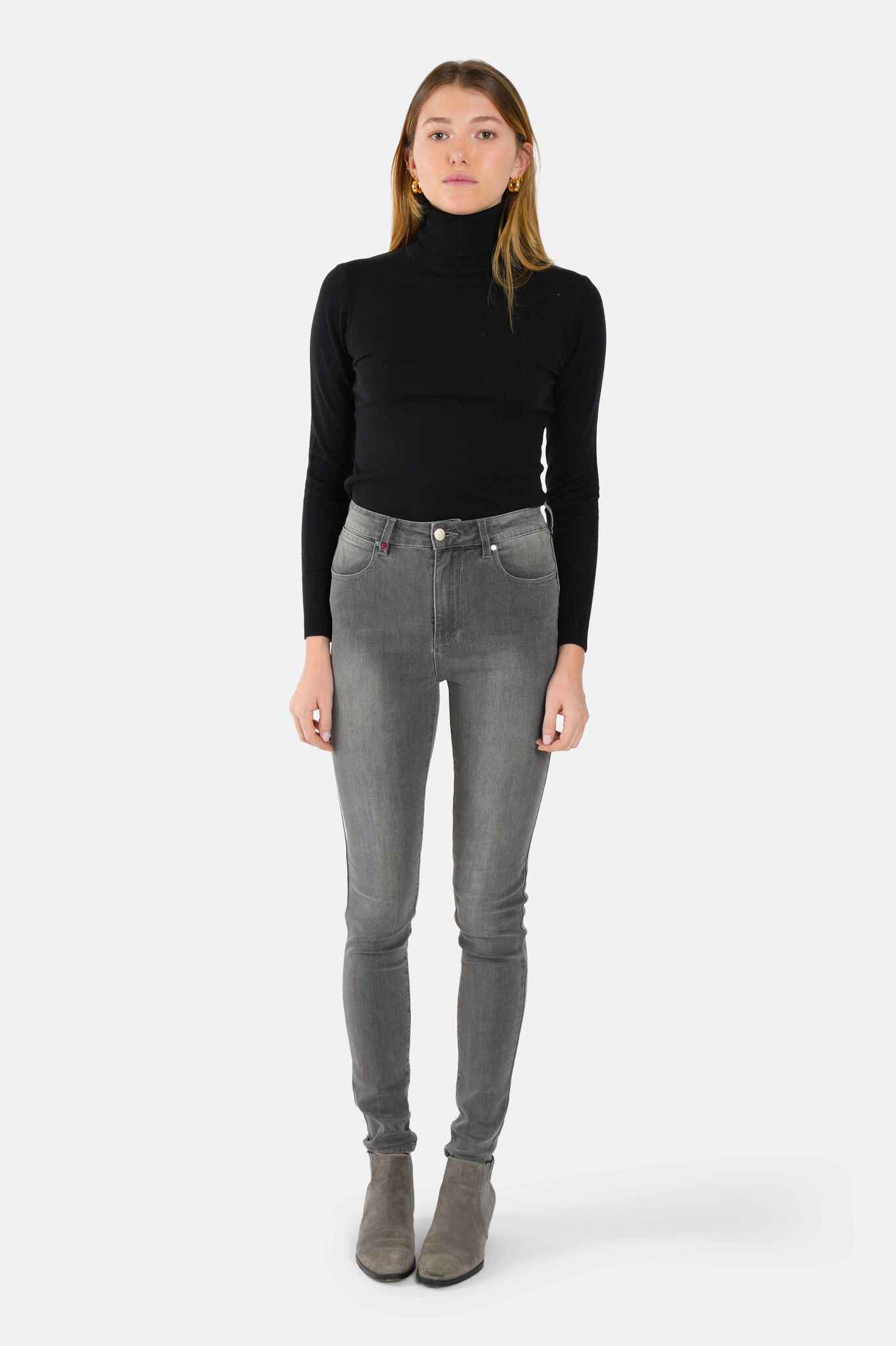 Jean skinny taille haute gris JOYCE