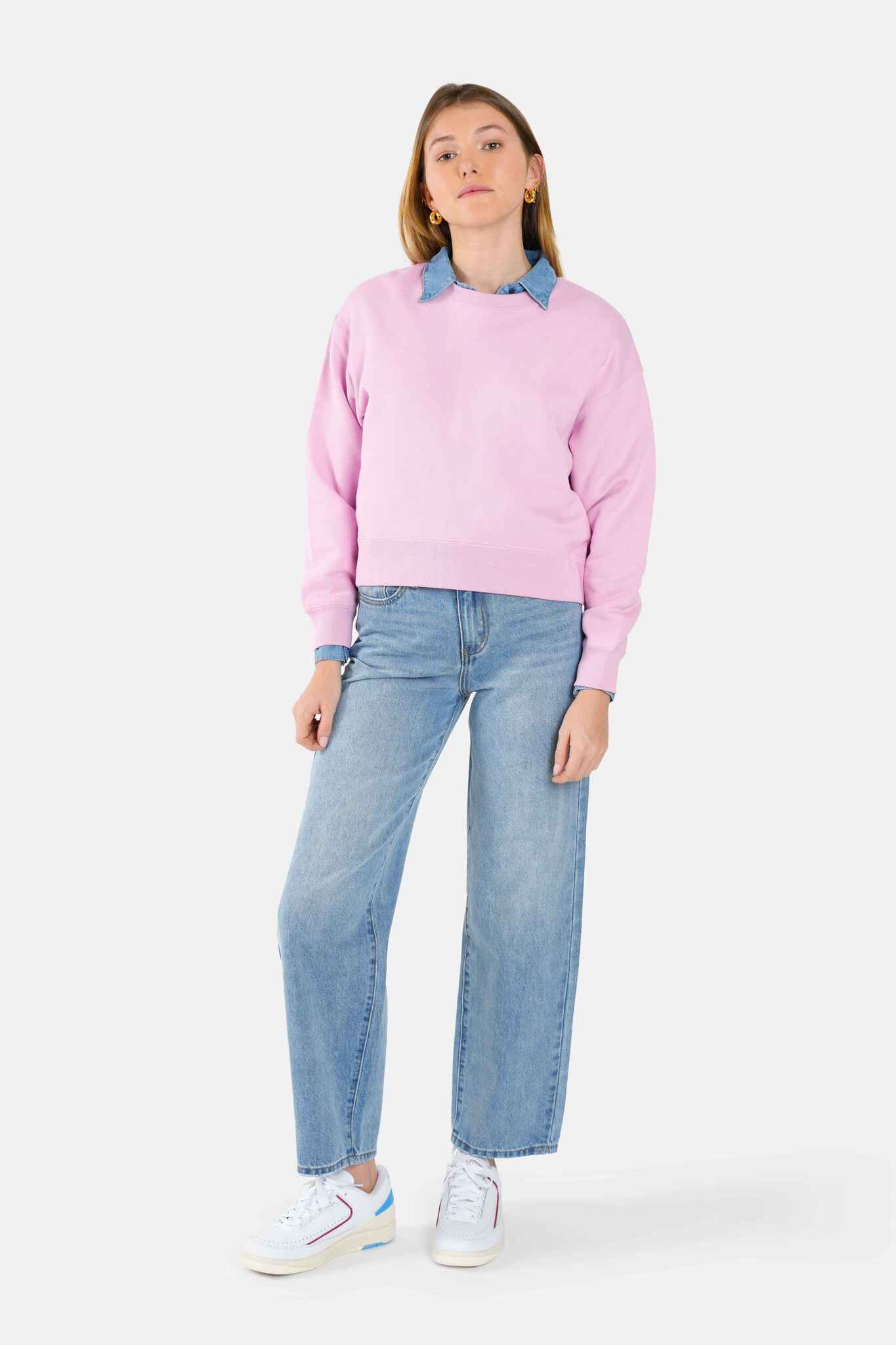 LENA blue cotton baggy jeans