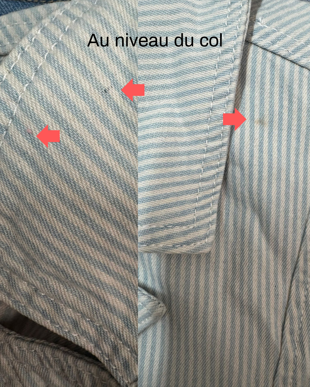 Veste en jean bleu INES STRIPE - Seconde Vie