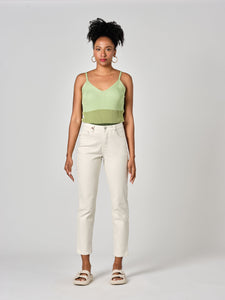 MAEVA high-waisted slim greige boyfriend jeans
