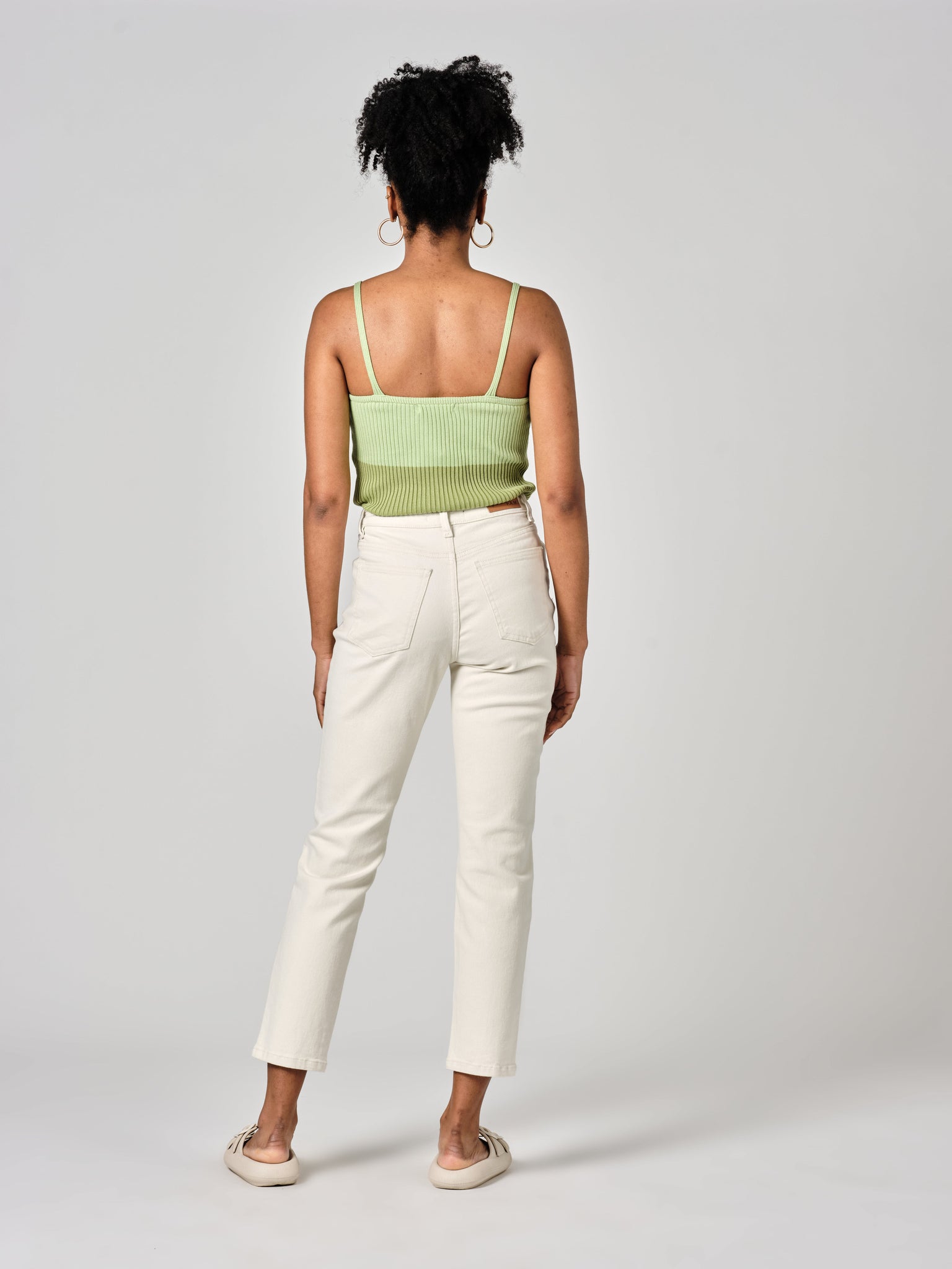 MAEVA high-waisted slim greige boyfriend jeans