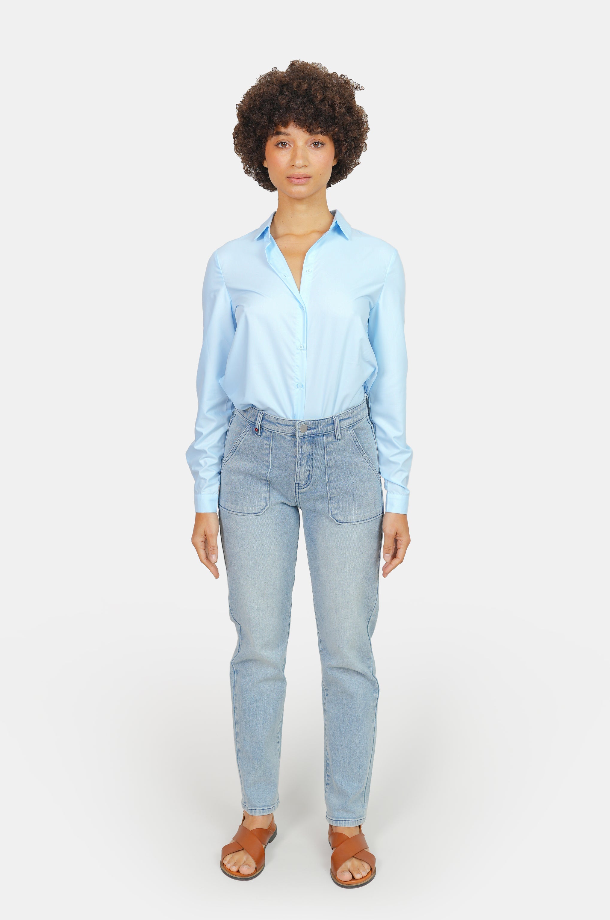 Chemise unie bleu HELENE