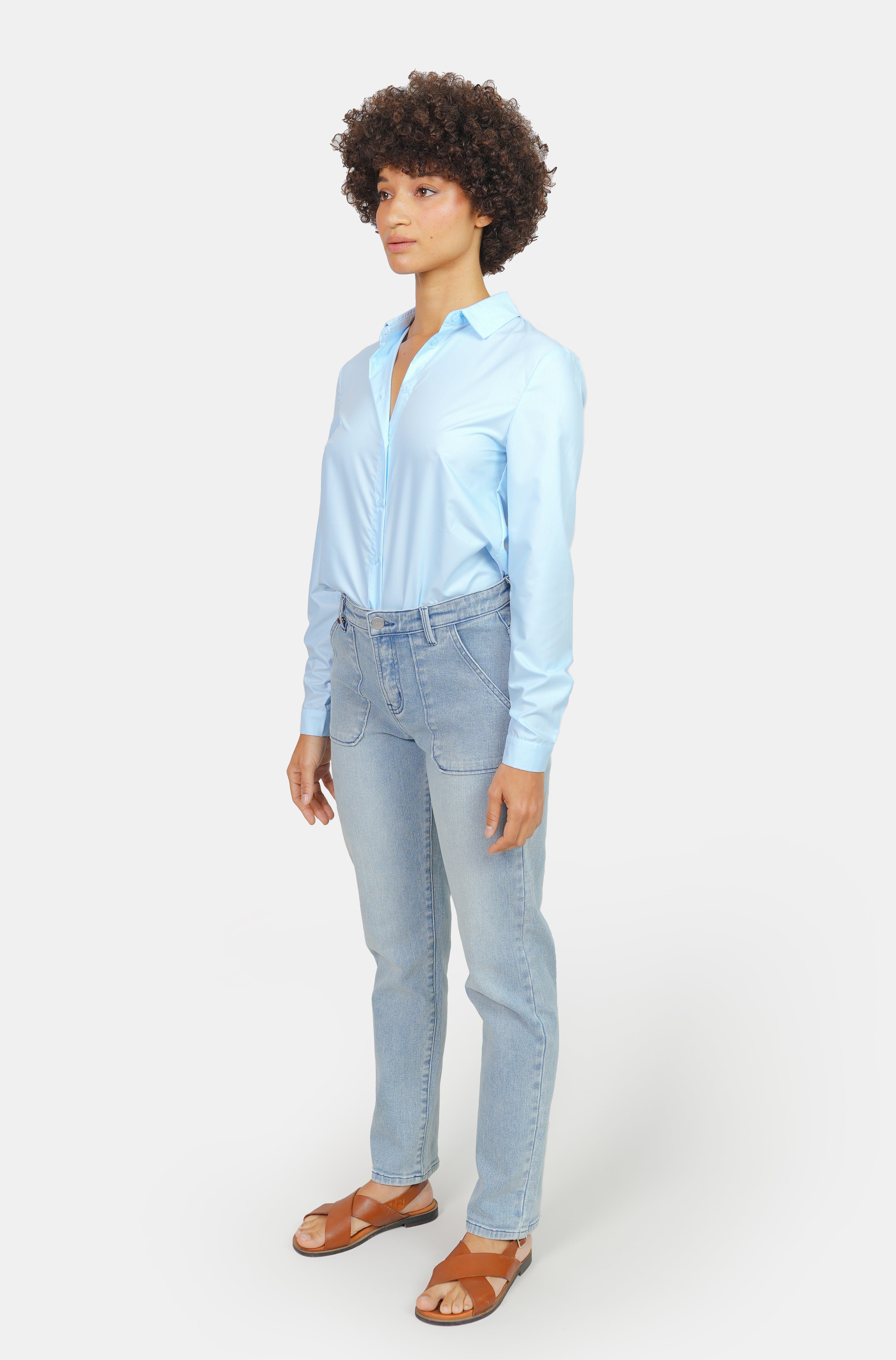 Chemise unie bleu HELENE