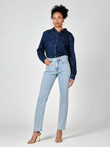 Jean mom bleu clair PATRICIA LONG