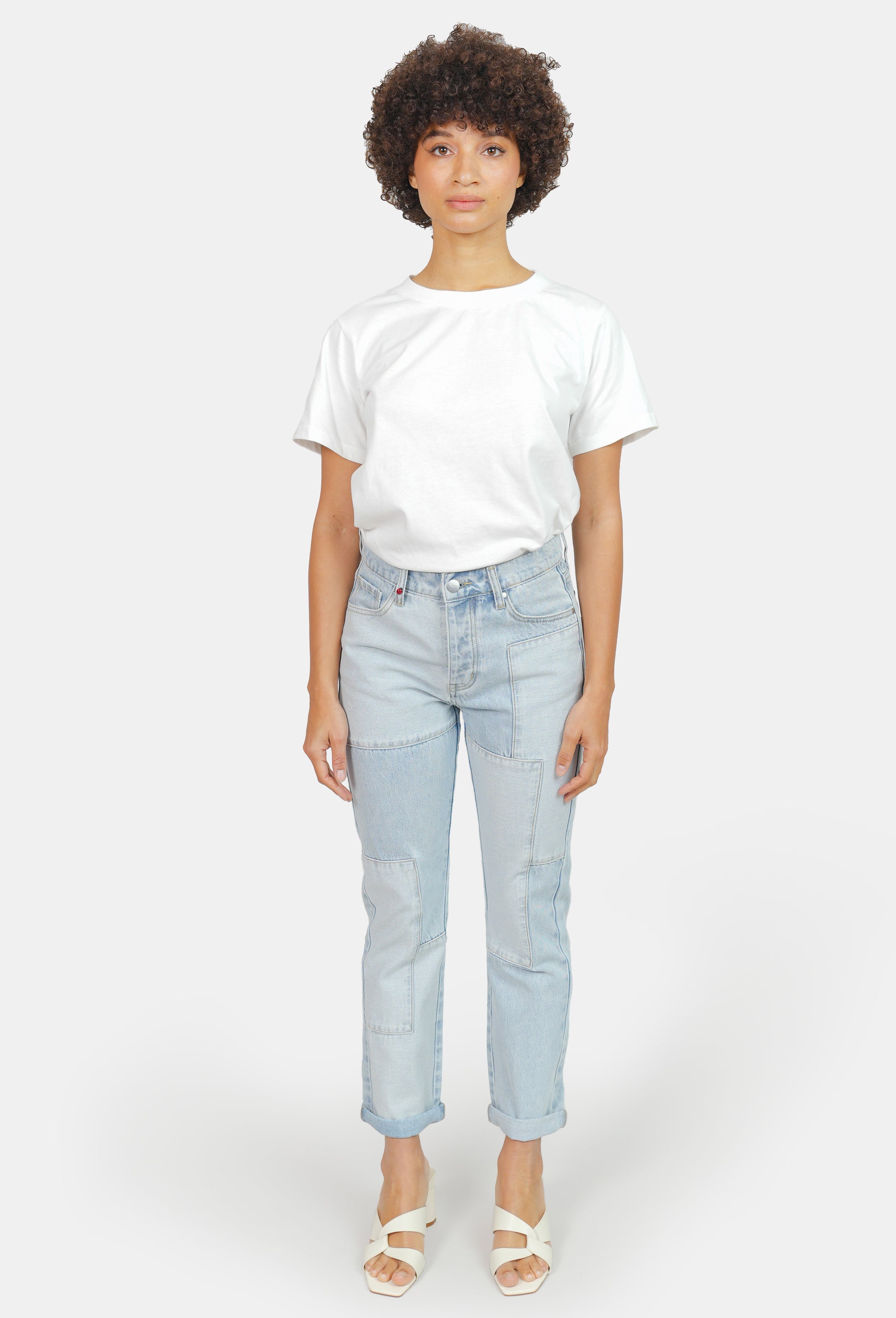 PATRICIA PATCHWORK light blue mom jeans