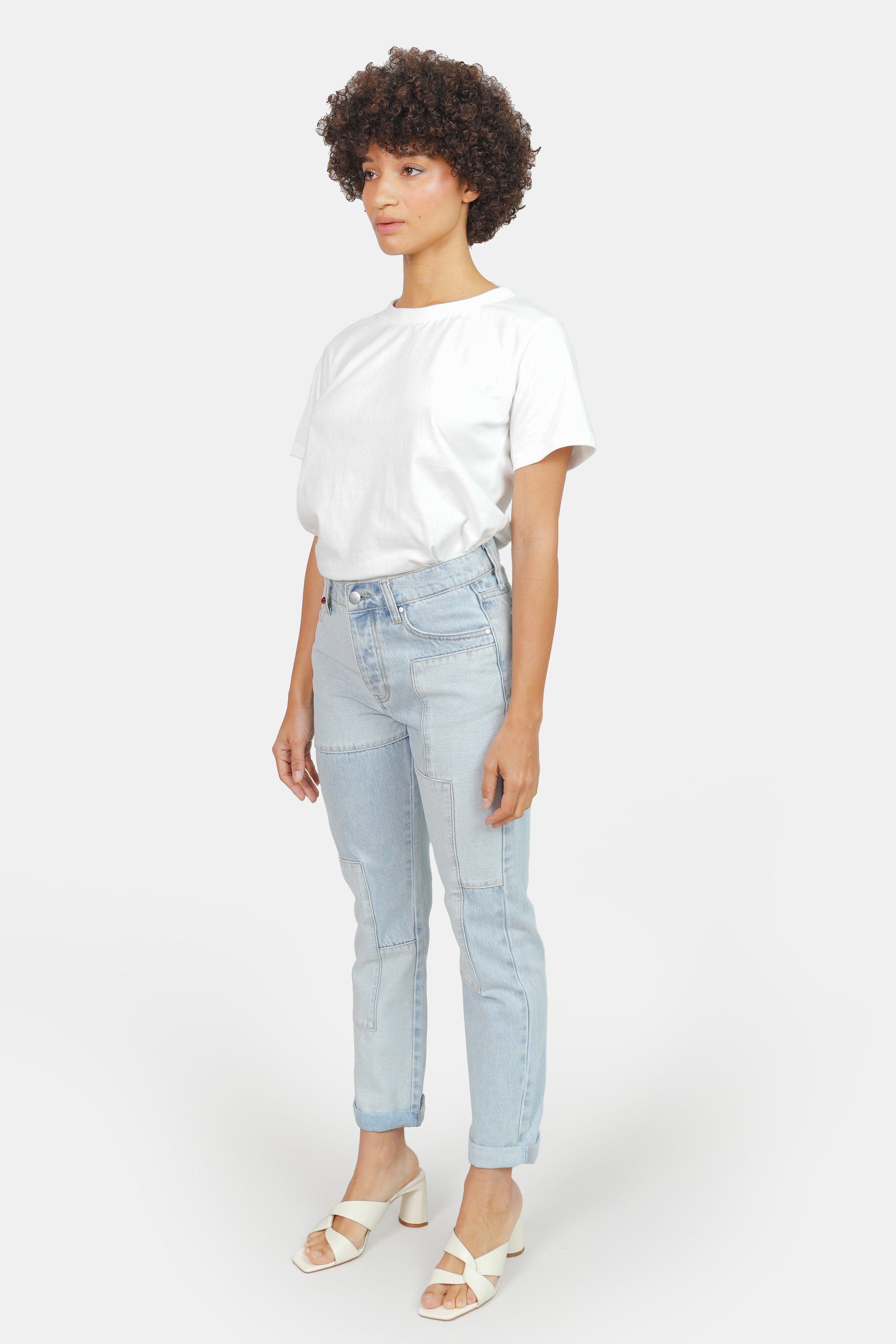 PATRICIA PATCHWORK light blue mom jeans