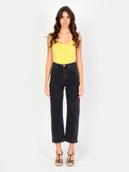 Jean droit court noir POLA