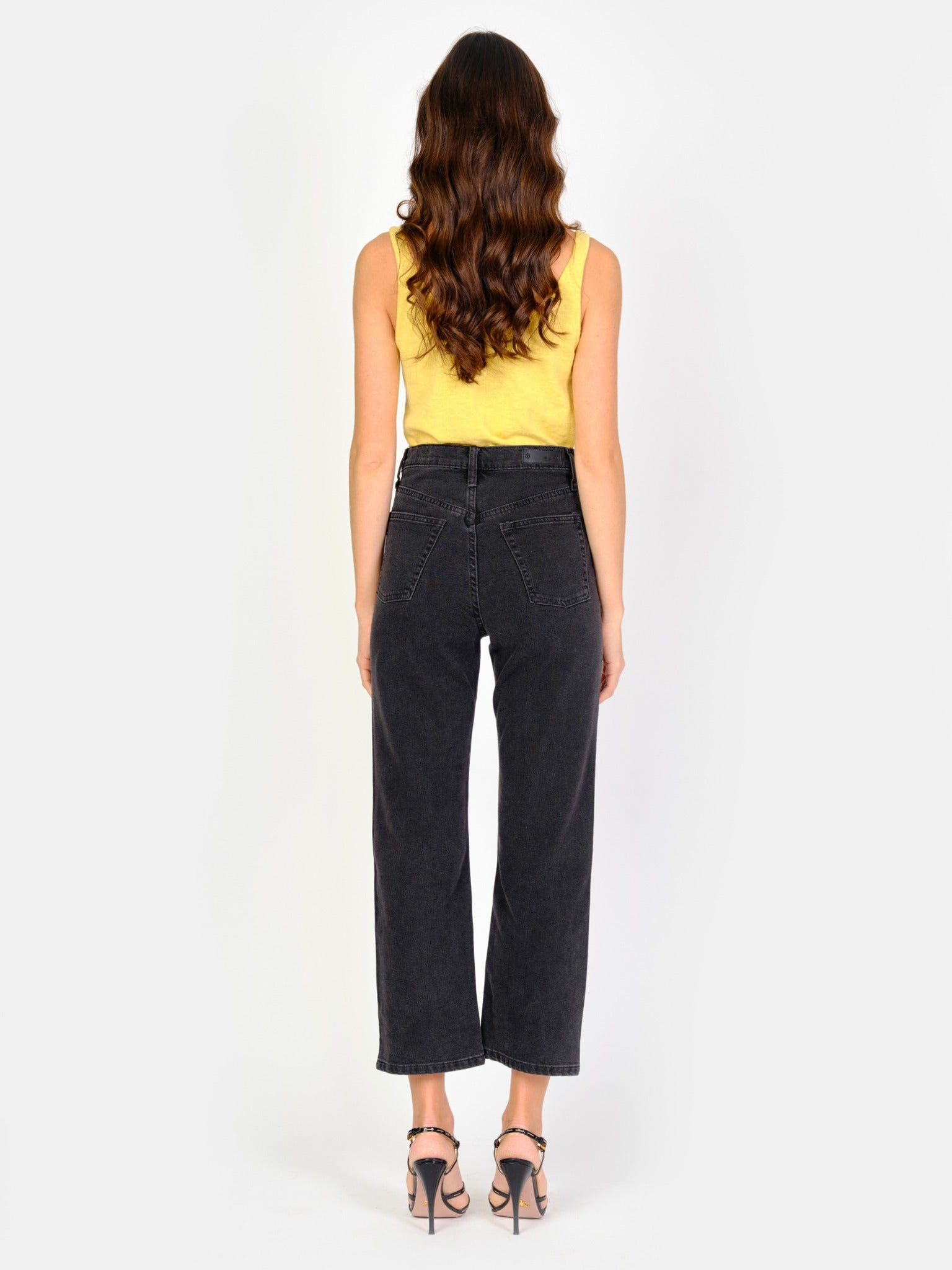 POLA black cropped straight jeans