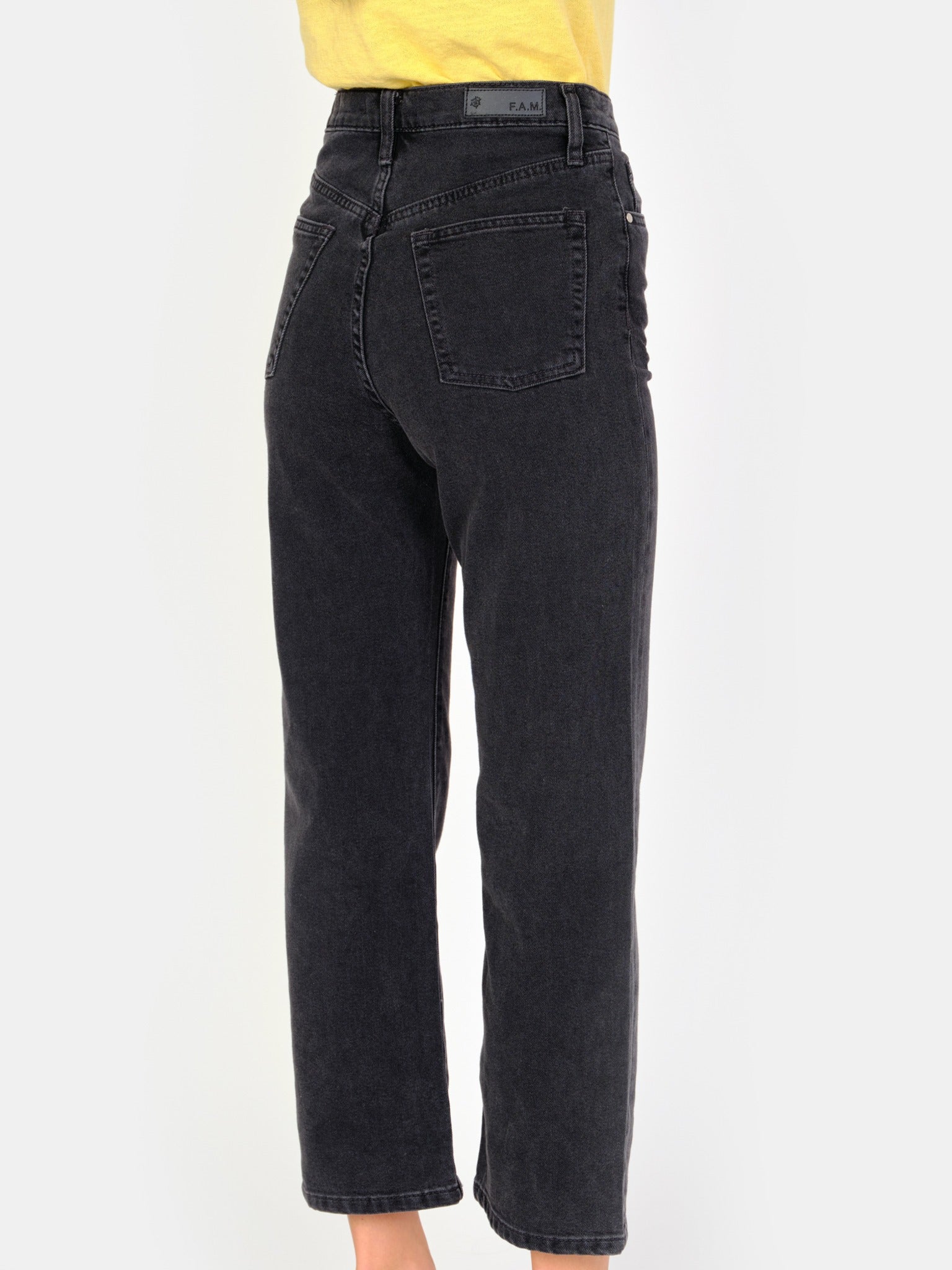 POLA black cropped straight jeans